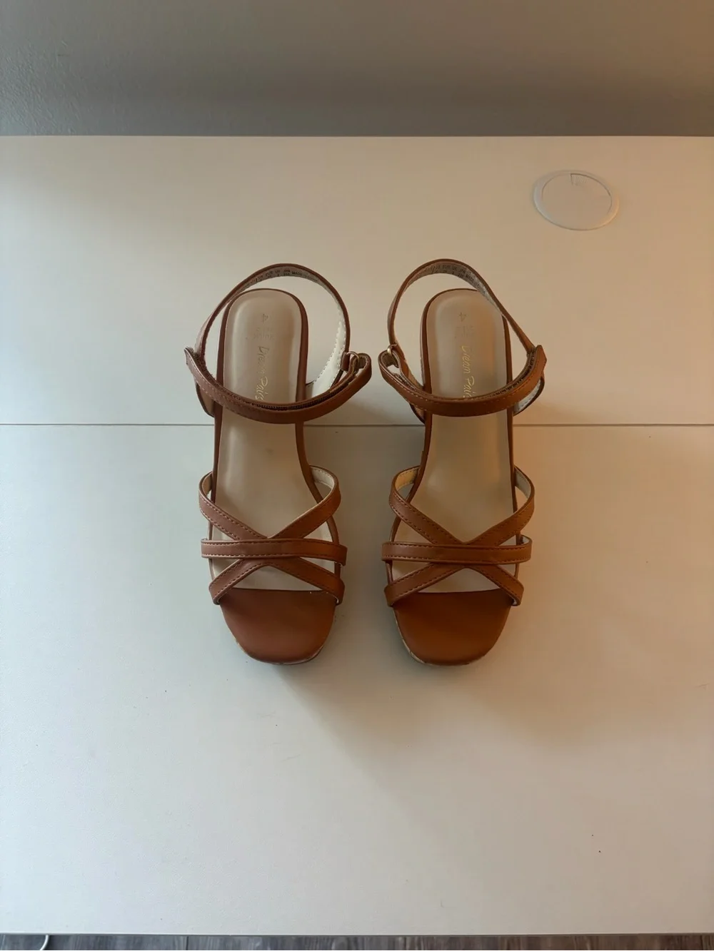 Big Girl Wedge Sandals in Tan